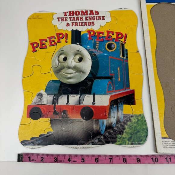 Vtg 1997 Thomas Tank Engine Friends Cardboard Frame Tray Puzzle 22pc Golden Book - Picture 10 of 13